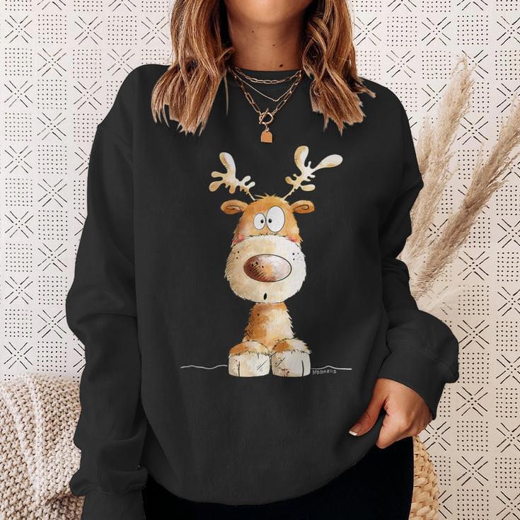 Happy Reindeer I Deer Wild Animal Elk Christmas Fun Sweatshirt Geschenke für Sie