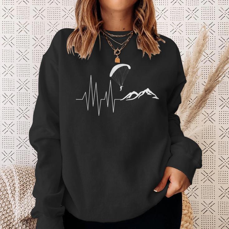 Heartbeat Skydive Paraglider Parachute Jumping Sweatshirt Geschenke für Sie