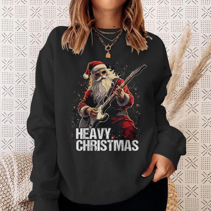 Heavy Christmas Santa Claus Guitar Sweatshirt Geschenke für Sie