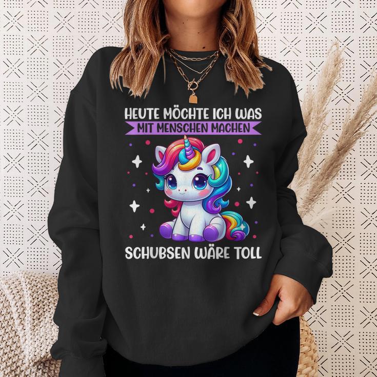 Heute Möchte Ich Was Mit Menschen Machen Schubsen Einhorn Sweatshirt Geschenke für Sie