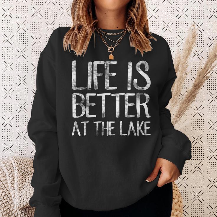 Humoristique Life Is Better At The Lake Manche Longue Sweater e Cadeaux pour elle