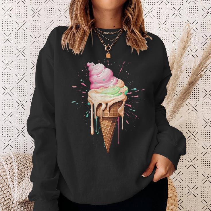 Ice Cream Melting Ice Cream Cone In Pastel Colours Sweatshirt Geschenke für Sie