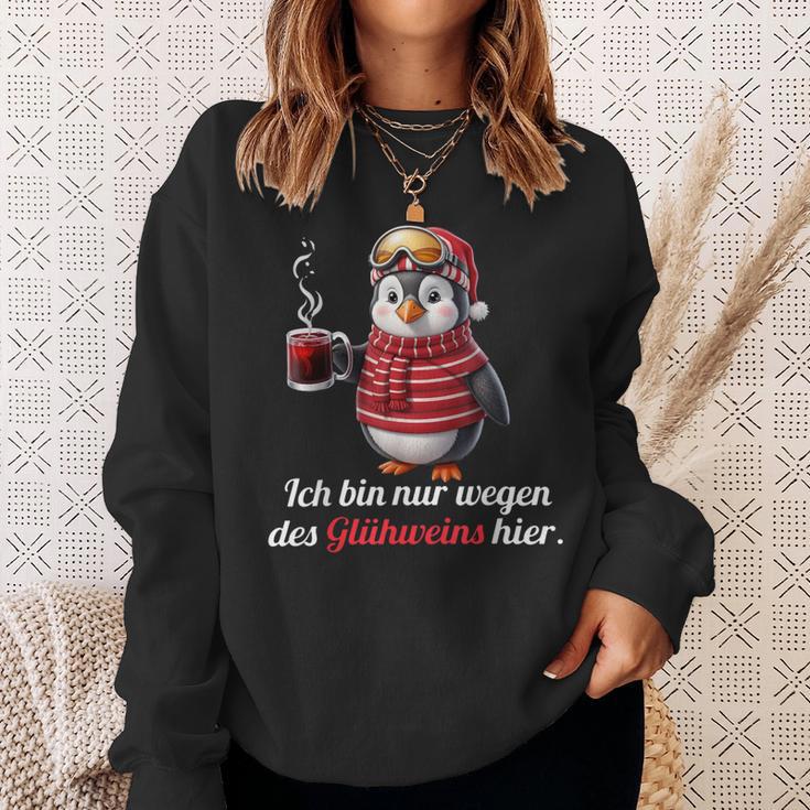 Ich Bin Nur Wegen Des Glühweins Here Xmas Penguin Glühwein Sweatshirt Geschenke für Sie