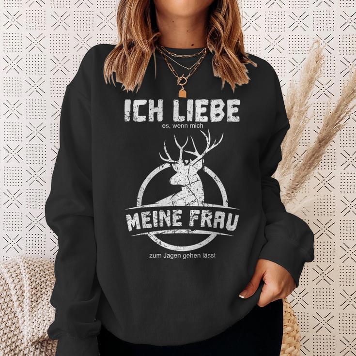 Jäger Ich Liebe Es Wenn Mich Meine Frau Zum Jagen Lässt Hagd German L Sweatshirt Geschenke für Sie