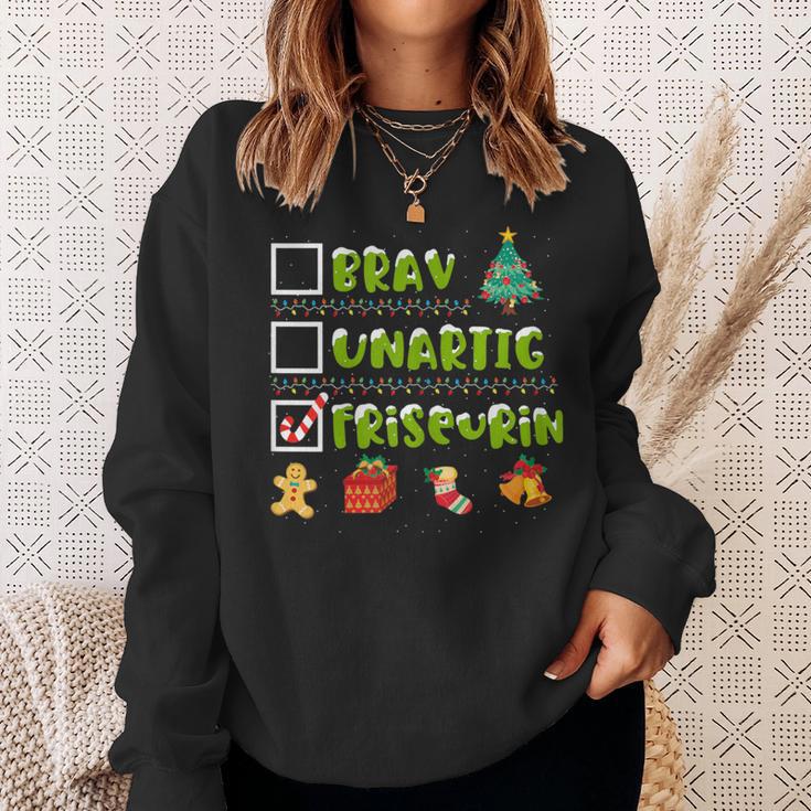 Ladies Brav Naughty Hairdresser Christmas Sweatshirt Geschenke für Sie