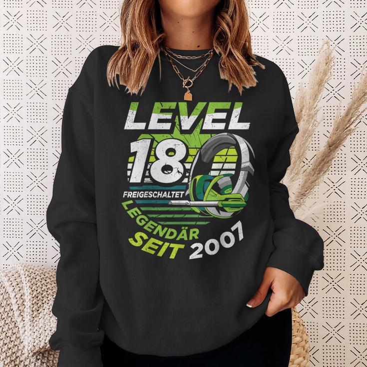 Level 18 Birthday Boy Gamer Man Decoration Age 2007 Sweatshirt Geschenke für Sie