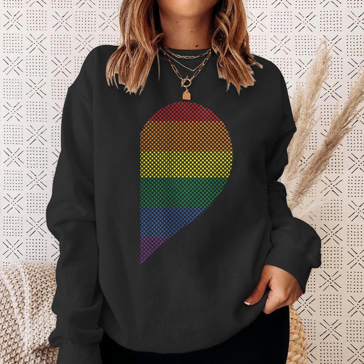 Lgbt Half Heart Love Partner Gay Lesbian Pyjama Couple Sweatshirt Geschenke für Sie