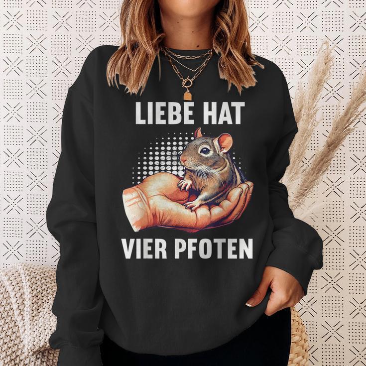 With Love Has Four Paws Degu Degus Owner Deguhalter Sweatshirt Geschenke für Sie