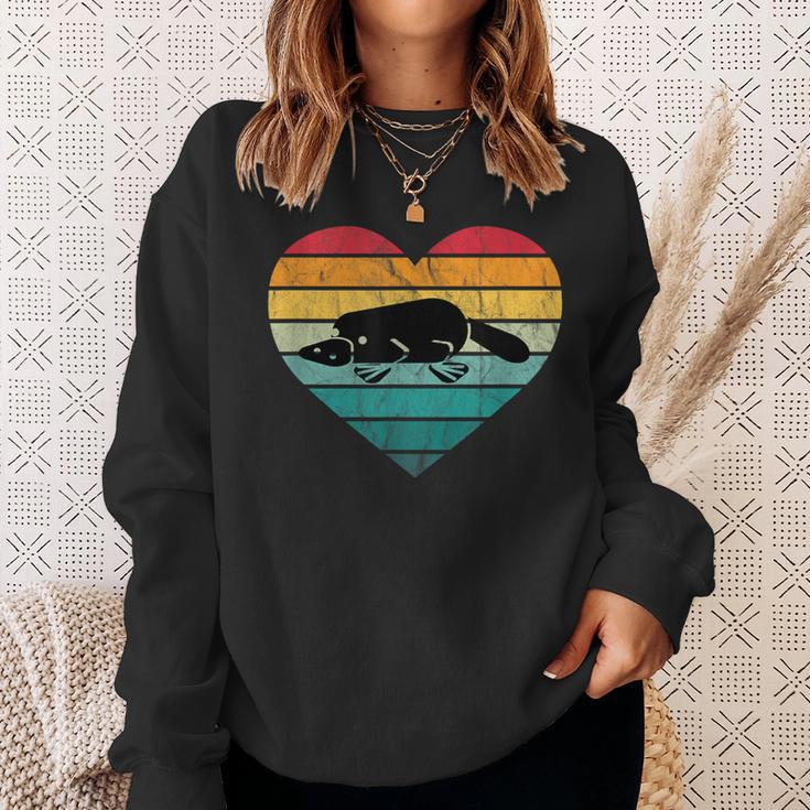 I Love Platypus Silhouette Heart Wilderness Australia Sweatshirt Geschenke für Sie