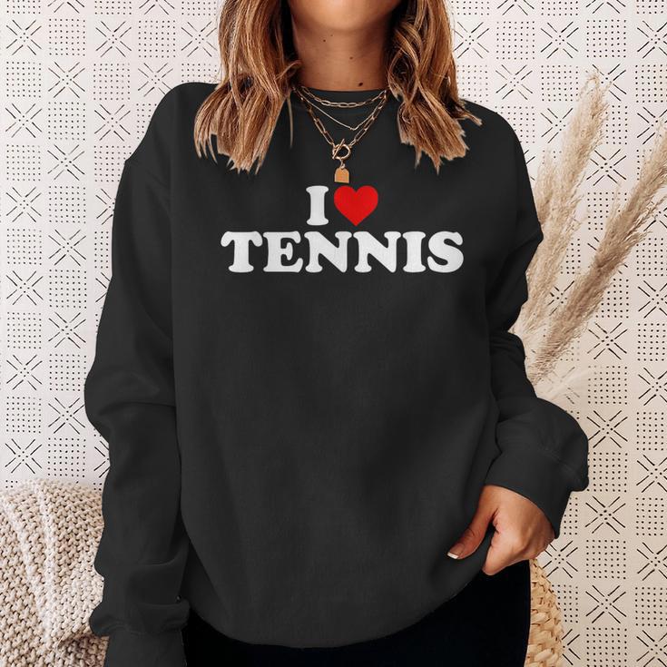 I Love Tennis Herz Sweatshirt Geschenke für Sie