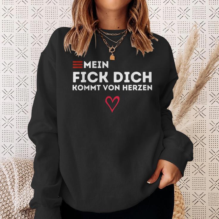 Mein Fick Dich Kommton Herzen Humour Sarcasm Sweatshirt Geschenke für Sie