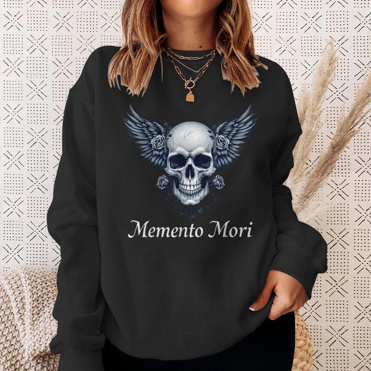 Memento Mori Gothic Skull & Wings Sweatshirt Geschenke für Sie