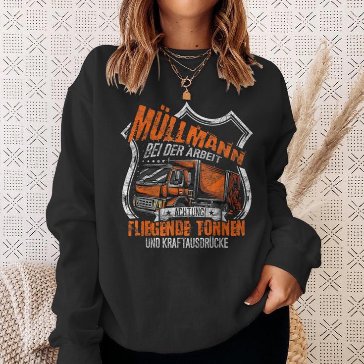 Müllmann Bei Der Arbeit Müllwerker Müllfahrer Sweatshirt Geschenke für Sie