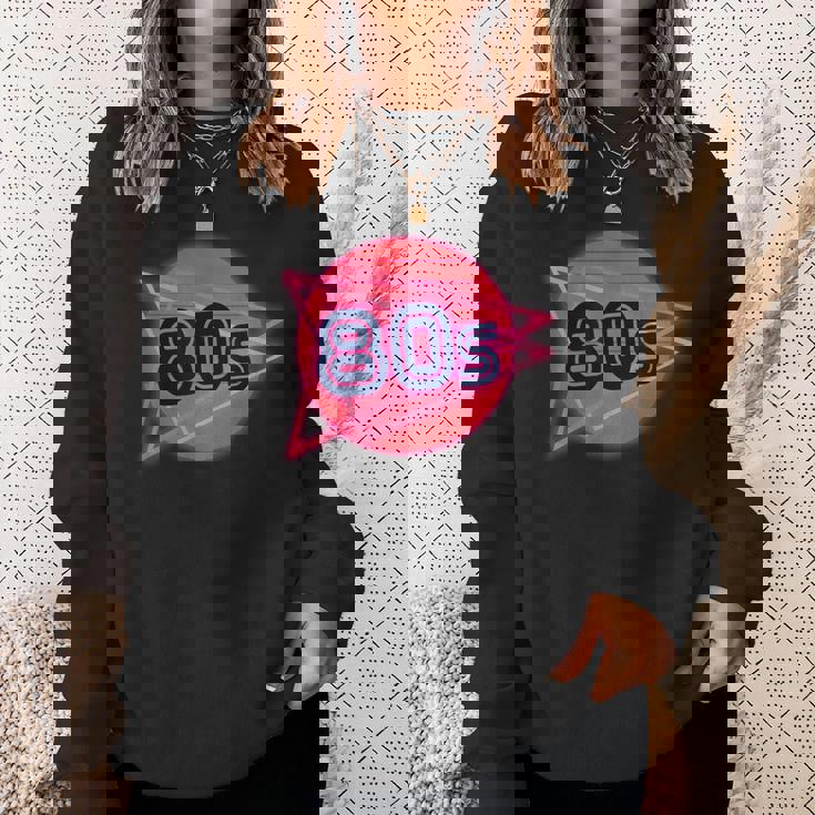 Nacido En Los Años 80 Neon Light Disco Música Cumpleaños Punk Music Camisa de entrenamiento Regalos para ella