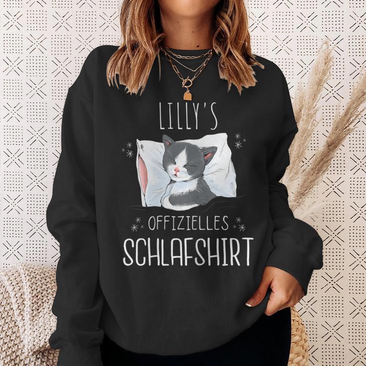 Official Cat Sleep Personalised Name Lilly Sweatshirt Geschenke für Sie