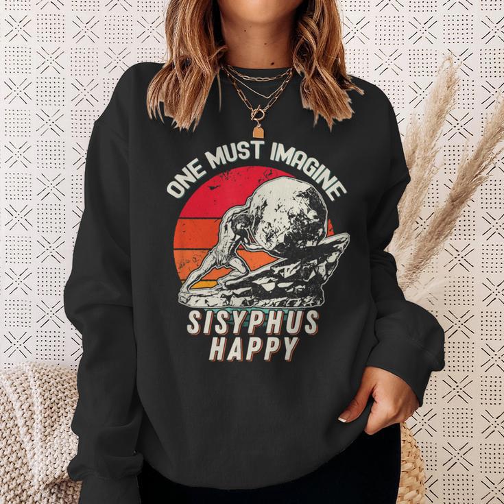 One Must Imagine Sisyphus Happy Cool Sisyphus Meme Sweatshirt Geschenke für Sie