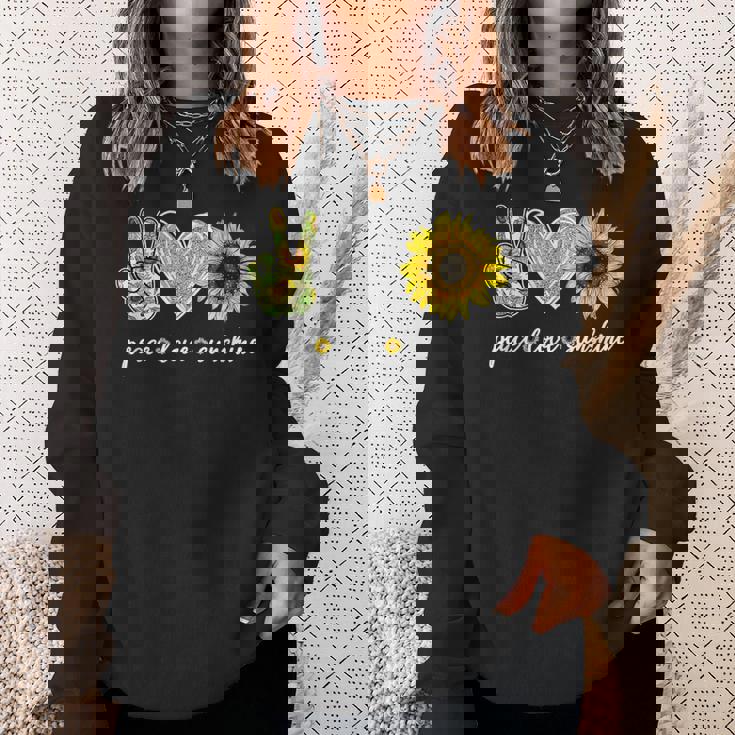 Peace Love Tournesol Hippie Amoureux De Tournesol Sweater e Cadeaux pour elle