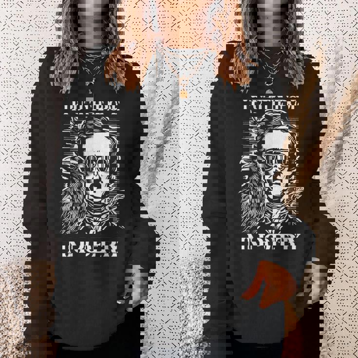 Poesía Poesía Edgar Allan Poe Con Raven Gothic Horror Escritor Camisa de entrenamiento Regalos para ella