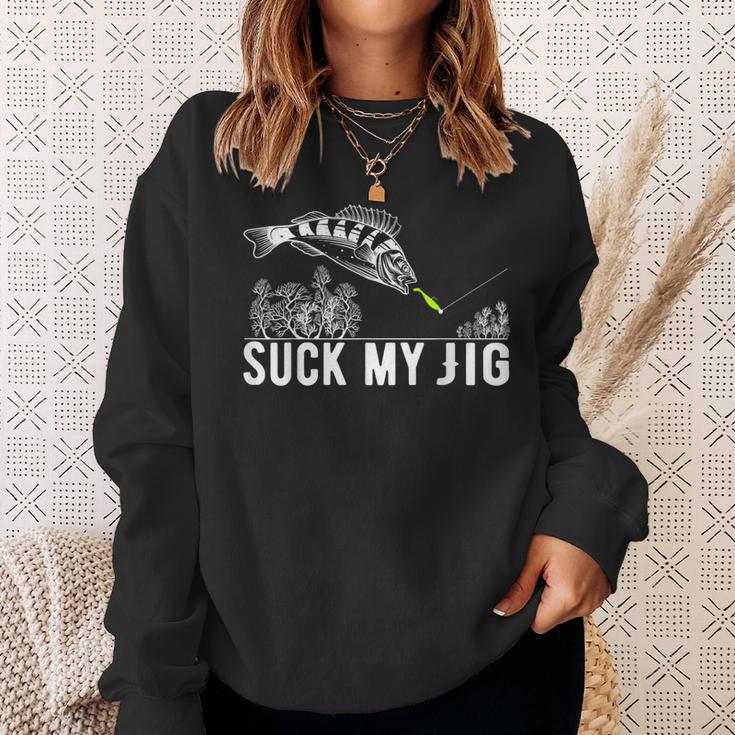 Predatory Fish Angler Suck My Jig Saying Sweatshirt Geschenke für Sie