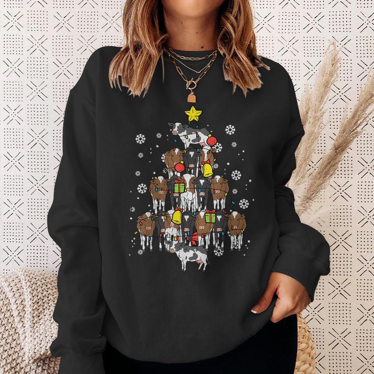 Pyjamas Cow Christmas Tree Christmas Pyjamas Farm Sweatshirt Geschenke für Sie