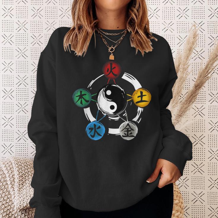 Qigong Five Elements Tai Chi Meditation Ying & Yang Sweatshirt Geschenke für Sie