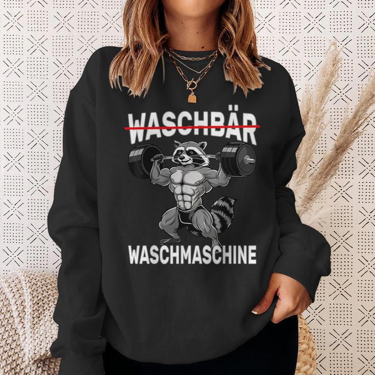 Raccoon Washing Machine Bodybuilding Fitness Gym Sweatshirt Geschenke für Sie