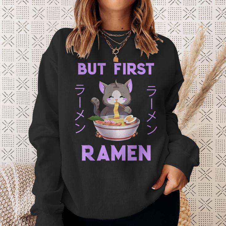 Ramen Cat Japanese Kawaii Anime Purple Style Sweatshirt Geschenke für Sie