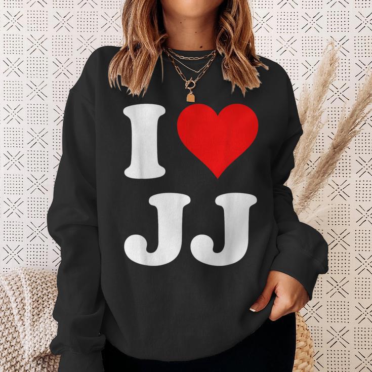 Red Heart I Love Jj Sweatshirt Geschenke für Sie