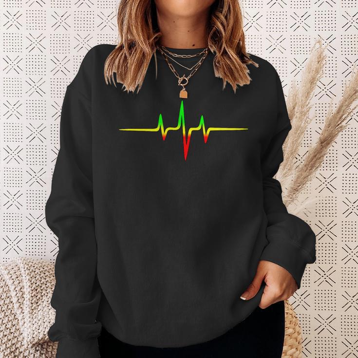 Reggae Heartbeat Pulse Frequency Music Wave Colours Sweatshirt Geschenke für Sie