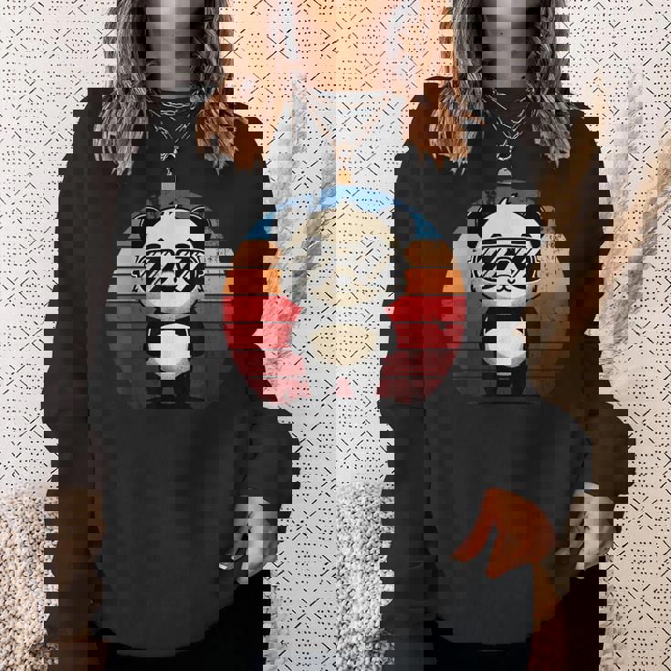 Retro Panda Sweatshirt - Fun Poolside BBQ Vibes | Cool Graphic Gifts for Her