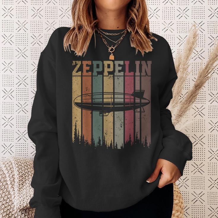 Retro Zeppelin 70Er Jahre Dirigible Blimp Luftschiff Zepelin Zepplin Sweatshirt Geschenke für Sie