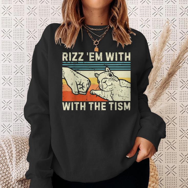 Rizz Em With The Tism Rizzler Joke Meme Rizzling Squirrel Sweatshirt Gifts for Her Rizz Em With The Tism Rizzler Joke Meme Rizzling Squirrel Sweatshirt Gifts for Her