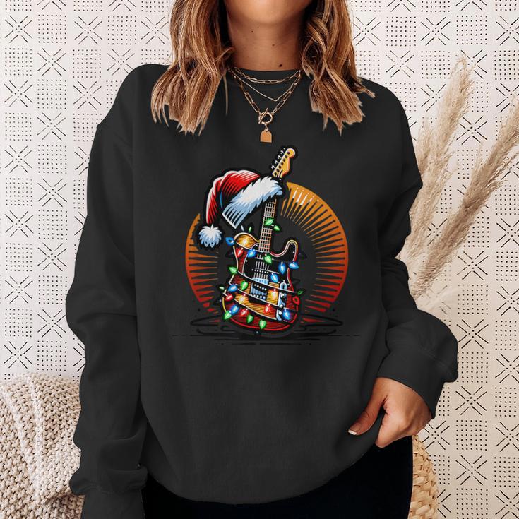 Rock & Roll Santa Guitar Guitar Christmas Sweatshirt Geschenke für Sie