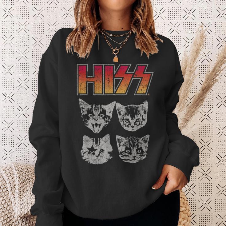 Hiss Cat Cats Kitten Rock Music Cat Lovers Hiss Sweatshirt Geschenke für Sie