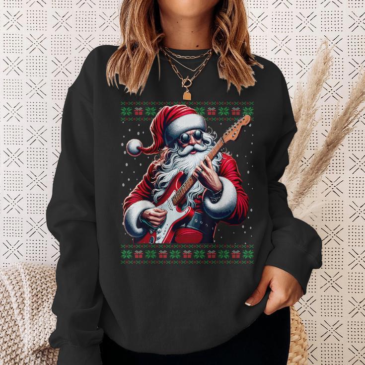 Santa Claus Guitar Ugly Christmas Jumper Sweatshirt Geschenke für Sie