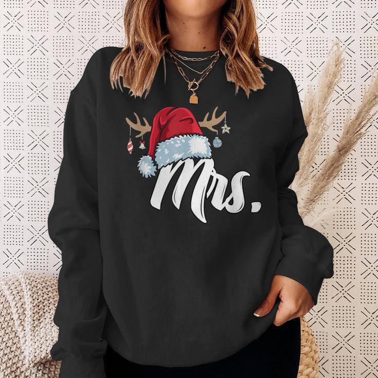 Santa Claus Hat Mrs Partner Outfit For Christmas Sweatshirt Geschenke für Sie