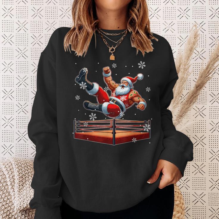 Santa Wrestling Christmas Wrestler Matching Sport Lover Sweatshirt Geschenke für Sie