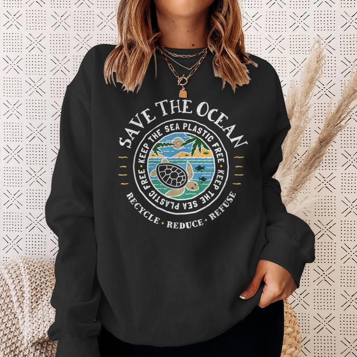 Save The Ocean Keep Sea Plastic Free Turtle Sweatshirt Geschenke für Sie