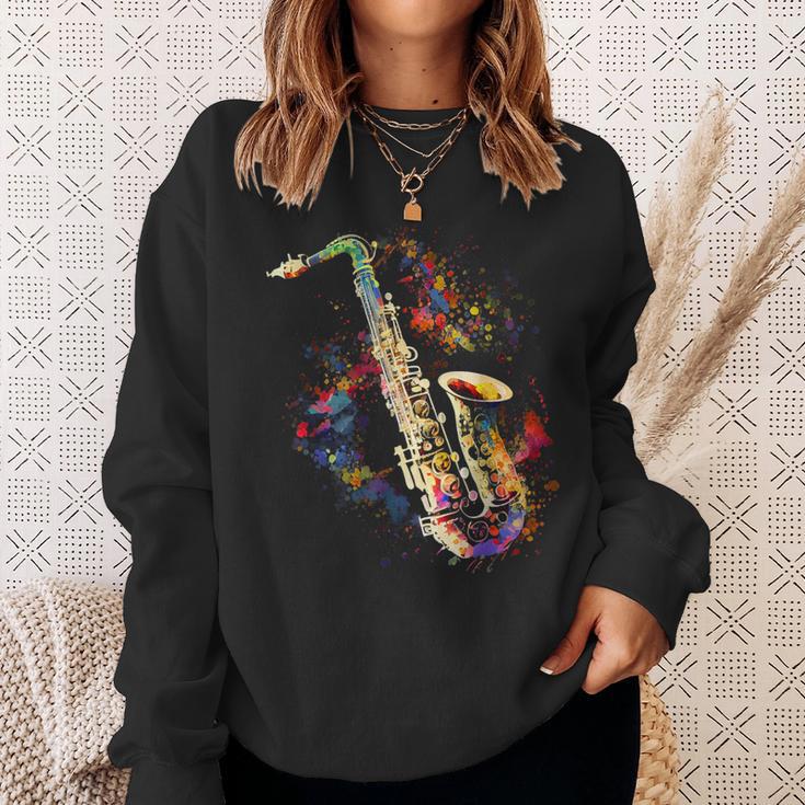 Saxophone Colourful Musician Saxophone For Saxophonists Sweatshirt Geschenke für Sie