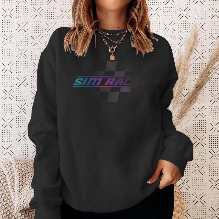 Sim-Racing Oder Sim-Racer Karierte Flagge Sweatshirt Geschenke für Sie