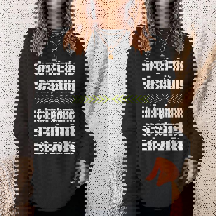 Sorry Für Dieerspätung Lustiges Wortwitz Statement Fun Sweatshirt Geschenke für Sie