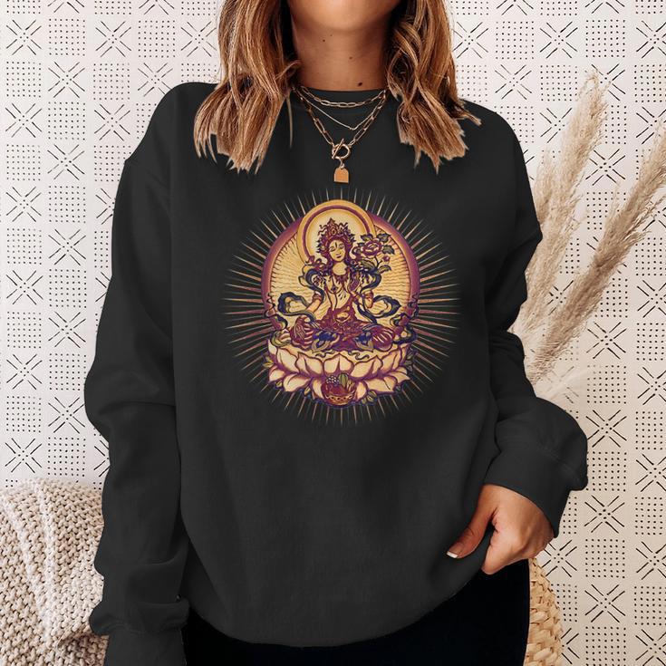 Tara Tibet Buddhism Lotus Meditation Yoga Om Spirituality Sweatshirt Geschenke für Sie