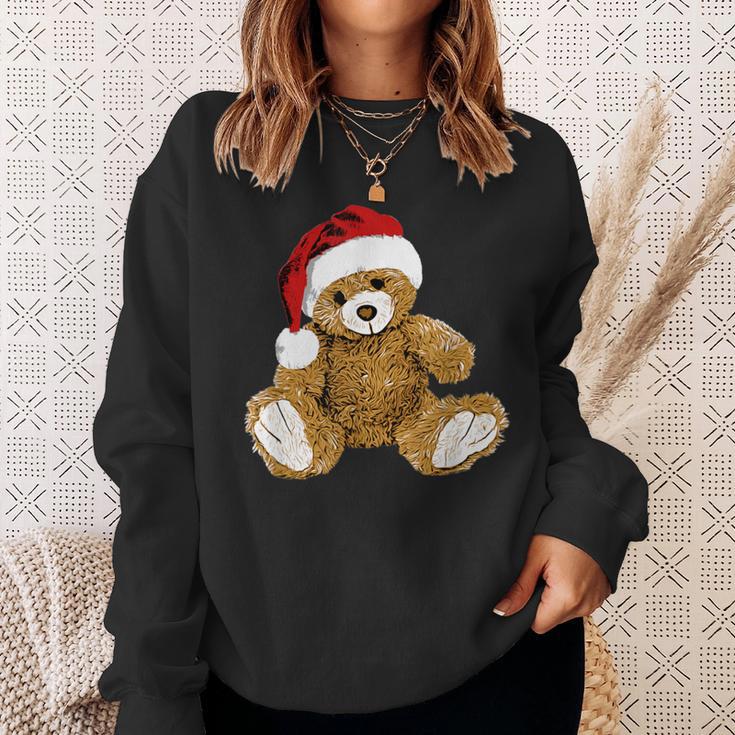 With Teddy Bear And Santa Hat Teddy Bear Christmas Sweatshirt Geschenke für Sie