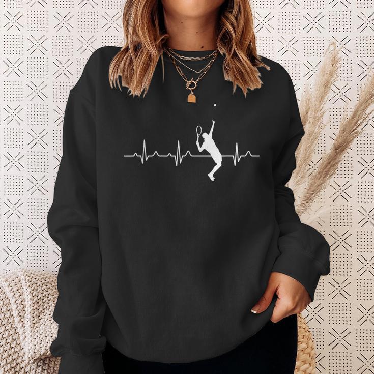 Tennis Player Tennis Racket Tennis Heartbeat Sweatshirt Geschenke für Sie