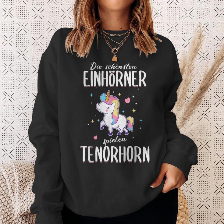 Tenor Horn Tenor Hornist Unicorn Slogan Idea Sweatshirt Geschenke für Sie