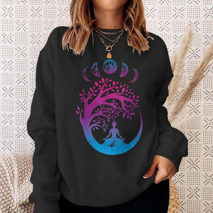 Tree Of Life Spiritual Moon Phases Yoga Sweatshirt Geschenke für Sie