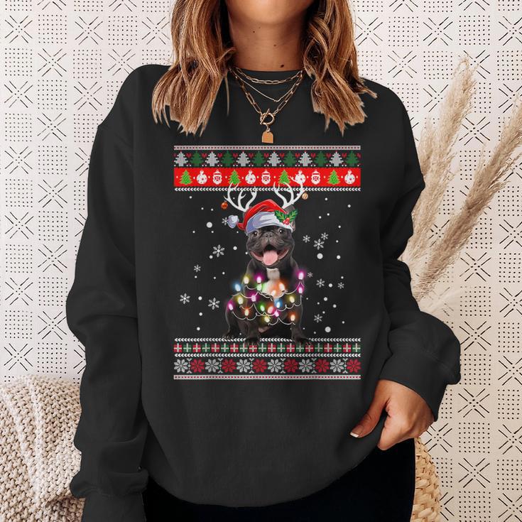 Ugly Christmas Jumper French Bulldog Dog Puppy Christmas Pajamas Sweatshirt Geschenke für Sie