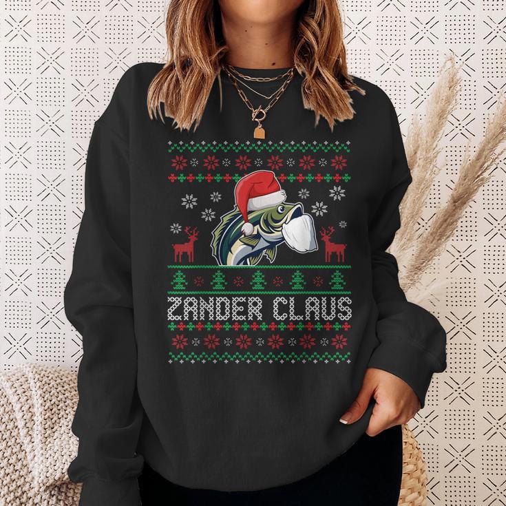 Ugly Christmas Zander Claus Angler Weihnachten Fishing Sports Sweatshirt Geschenke für Sie