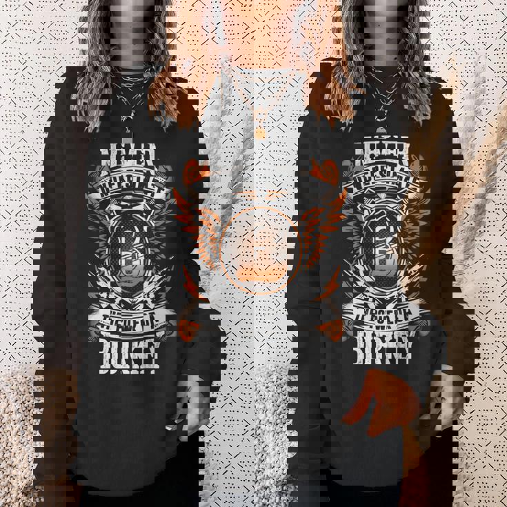 Never Underestimate The Power Of Burkey Burkey Name Sweatshirt Gifts for Her