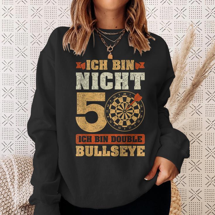 Vintage 50Th Birthday Dart Saying Double Bullseye Sweatshirt Geschenke für Sie